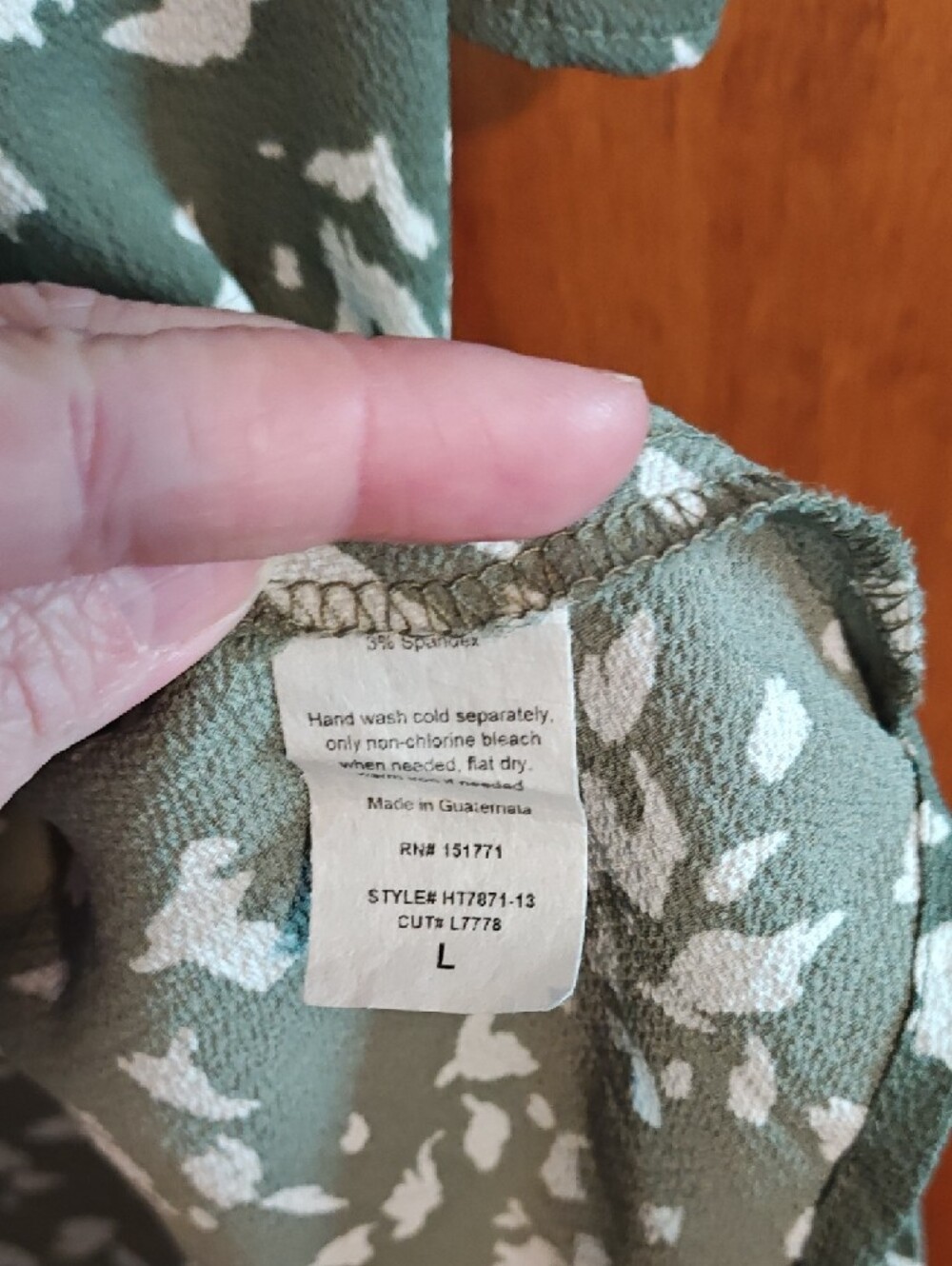 Kaileigh Olive Green Floral Spaghetti-Strap Top - Picture 3 of 5